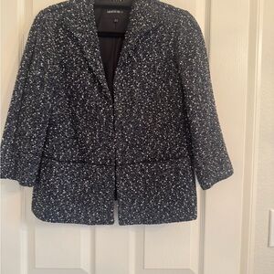 Lafayette 148 New York Blue and White Blazer Classic Bouclé Design
